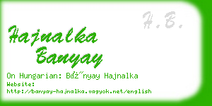 hajnalka banyay business card